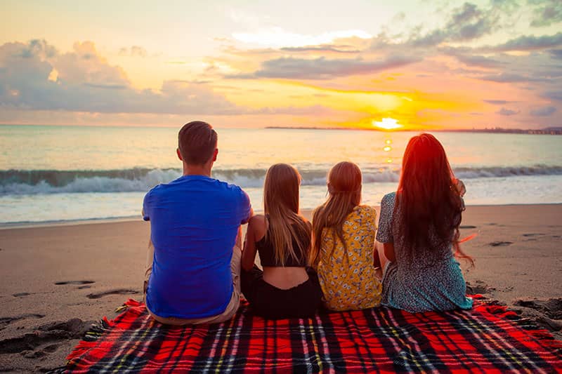 Maldives family vacation sunset